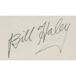 HALEY, BILL & BOBBY VEE - Signed album page, mounted together with a black and white... Signed album
