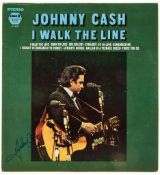 CASH, JOHNNY - A 12" vinyl copy of 'I Walk The Line', with original sleeve signed... A 12" vinyl