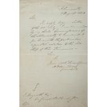 HMS TEMERAIRE - Autograph letter from a member of the Admiralty to J Autograph letter from a