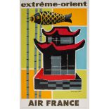 GEORGET, Guy - AIR FRANCE, Extreme Orient lithographic poster in colours, printed by Bedos  &