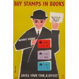 HUVENEERS, Pieter H - BUY STAMPS IN BOOKS, GPO lithographic poster in colours, 1958, cond. A, not