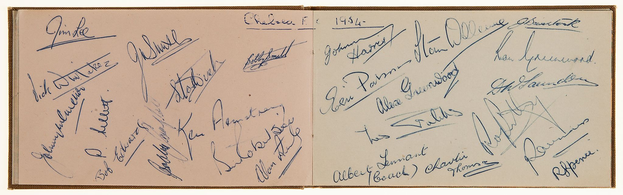 CHELSEA F.C. 1954 - Autograph album containing signatures of various footballers Autograph album