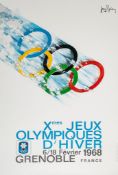 BRIAN, Jean (b.1915) - Xmes JEUX OLYMPIQUES D'HIVER offset lithographic poster in colours, 1968,