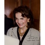 ONASSIS, JACQUELINE KENNEDY - Colour 10 x 8", head and shoulders candid photograph of a smiling...