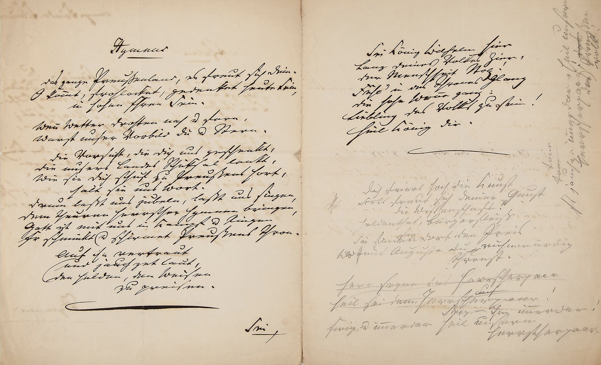 BACH, AUGUST WILHELM - Autograph transcript of a psalm and hymn, in German, in Bach's hand Autograph