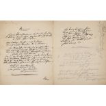 BACH, AUGUST WILHELM - Autograph transcript of a psalm and hymn, in German, in Bach's hand Autograph