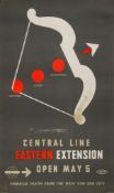 ZERO,(Hans Schleger, 1898-1976) - CENTRAL LINE, London Underground, LNER lithographic poster in