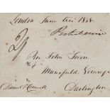 O'CONNELL, DANIEL - Envelope panel signed , addressed to "Reverend John Swire Envelope panel