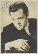 WELLES, ORSON - Photograph of Orson Welles, gelatin silver print Photograph of Orson Welles, gelatin