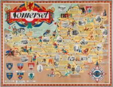 BOWYER - SOMERSET, British Railways lithograph in colours, printed by Waterlow  &  Sons Ltd,. London