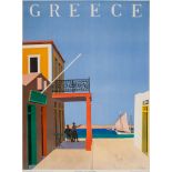 MORALIS, Yiannis - GREECE, Island of Hydra lithographic poster in colours, 1948, printed by Aspioti,