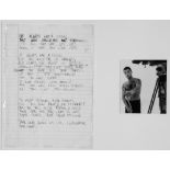 WILLIAMS, ROBBIE - Handwritten draft lyrics for the song Þceiving Is Believing' Handwritten draft