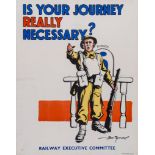 THOMAS Bert - IS YOUR JOURNEY REALLY NECESSARY? lithographic poster in colours, printed by Haycock