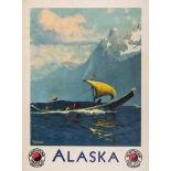 LAURENCE, Sydney  (1865-1940) - ALASKA, Northern Pacific offset lithographic poster in colours,