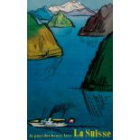 MONNERAT, Pierre (1917- ) - LA SUISSE offset lithographic poster in colours, cond A-, backed on