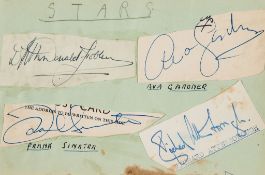 AUTOGRAPH ALBUM - INCL. FRANK SINATRA - Autograph album with signatures by actors and footballers