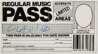 CLASH, THE - Rare backstage pass for a Clash concert, allowing the pass holder... Rare backstage