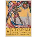 VAN DER VEN, Walter (1884-1923) - VII OLYMPIADE, Anvers lithographic poster in colours, 1920,