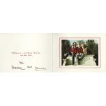 DIANA, PRINCESS AND PRINCE CHARLES - Royal Christmas Card signed by Charles Prince of Wales, and