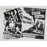 SEX PISTOLS - Two flyers designed by Jamie Reid advertising Sex Pistols concerts Two flyers designed