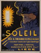 RASSENFOSSE - SOLEIL, Bec a incandescence au gaz lithographic poster in colours, 1897, printed by A.
