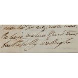 WELLESLEY, ARTHUR DUKE OF WELLINGTON - Clipped concluding portion of an autograph letter signed