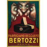 MAUZAN Luciano Achille (1883-1952) - BERTOZZI, Parmigiano Reggiano lithographic poster in colours,
