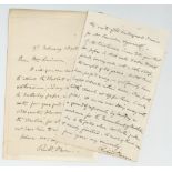 OWEN, RICHARD - Two autograph letters signed addressed to Mrs Swainson Two autograph letters