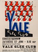 FURTH - YALE GLEE CLUB lithographic poster in colours, printed by Marci. Bruxelles, cond B+,