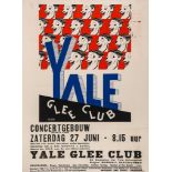 FURTH - YALE GLEE CLUB lithographic poster in colours, printed by Marci. Bruxelles, cond B+,