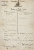 BONAPARTE, NAPOLEON FIRST CONSUL - Official document on vellum with 'Republique Francaise Official