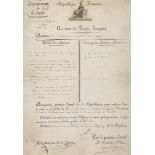 BONAPARTE, NAPOLEON FIRST CONSUL - Official document on vellum with 'Republique Francaise Official