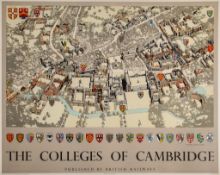 TAYLOR, Fred - COLLEGES OF CAMBRIDGE, British Railways lithographic poster in colours, printed by