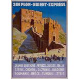 NEZIERE de la Joseph Daniel (1873-1944) - SIMPLON-ORIENT-EXPRESS, Alep lithographic poster in