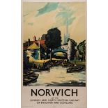 HILDER, Rowland (1905-1993) - NORWICH, LNER lithographic poster in colours, printed by Vincent