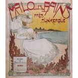 HERPIN, A - MALO les BAINS lithographic poster in colours, 1898, cond B,  backed on board framed and