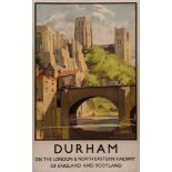 TITTENSOR, Harry (1887-1942) - DURHAM, LNER lithographic poster in colours, printed by