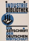 ANONYMOUS - INDUSTRIE BIBLIOTHEK lithographic poster in colours, c.1930,  cond A-, not backed 20 x