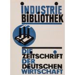 ANONYMOUS - INDUSTRIE BIBLIOTHEK lithographic poster in colours, c.1930,  cond A-, not backed 20 x
