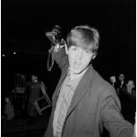 MCCARTNEY, PAUL - Black and white photograph by Eve Bowen of Paul McCartney holding... Black and