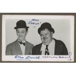 LAUREL, STAN & OLIVER HARDY - Vintage black and white, head and shoulders photograph of Stan...