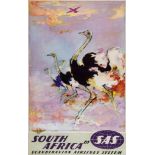 ANONYMOUS - SOUTH AFRICA by SAS offset lithographic poster in colours, printed by Andreasen  &