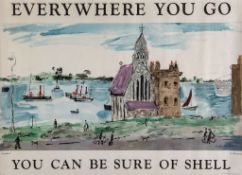 WAKEFORD,  E. - YOU CAN BE SURE OF SHELL, Gravesend lithographic poster in colours, printed by