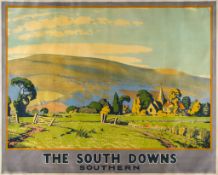 SPRADBERRY, Walter Ernest  (1889 -1969) - THE SOUTH DOWNS, Southern Railway lithographic poster in