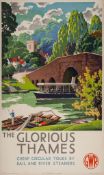 CUSDEN. Leonard - THE GLORIOUS THAMES, GWR lithographic poster in colours, printed by J.Weiner Ltd.,