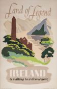 BRANDT - IRELAND, Land of Legend lithographic poster in colours, printed by Hely's Ltd., Dublin,