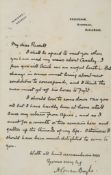 DOYLE, ARTHUR CONAN - - Autograph letter signed , addressed to Major-General John Cecil... Autograph