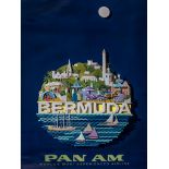 AMEIJIDE, Ray - BERMUDA, Pan Am Lithographic poster in colours, cond A-, not backed 42 x 28ins (