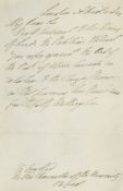 WELLESLEY ARTHUR, DUKE OF WELLINGTON - Autograph letter signed to the Vice-Chancellor of the