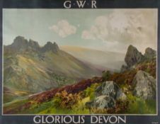 WIDGERY, Frederic John (1861-1941) - GLORIOUS DEVON, GWR lithographic poster in colours, printed